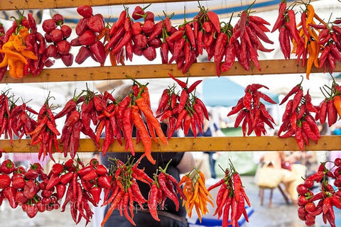 Hanging Peppers Framed - Florence, Italy