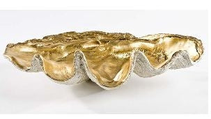 Large Clam Bowl with Antique Gold Interior  - Regina-Andrew Design