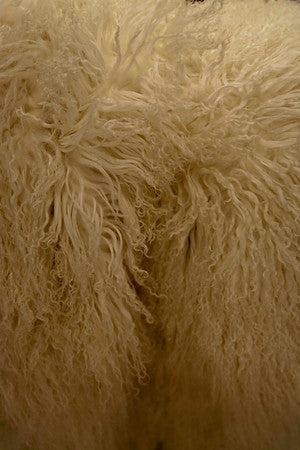 Tibetan Long Wool Ivory Throw - Auskin