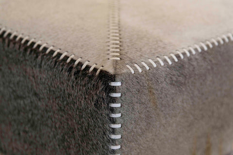 Large Grey Hide Ottoman - Jamie Young