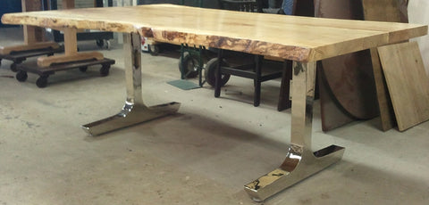 Dover Slab Table - Lancaster Iron & Wood