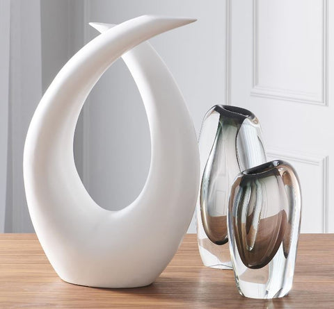 Off Set Vases, Grey - Global Views