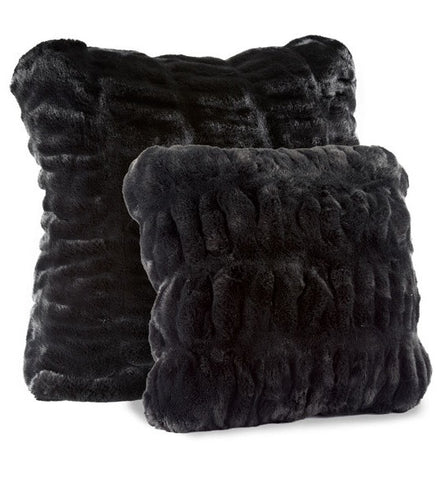 Onyx Mink Faux Fur Pillow 24x24 - Fabulous Furs