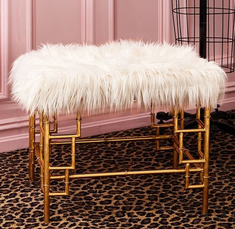 Faux Fur Bench - Two's Company