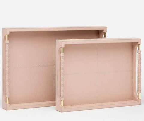 Lenora S/2 Full-Grain Leather Trays - Made Goods