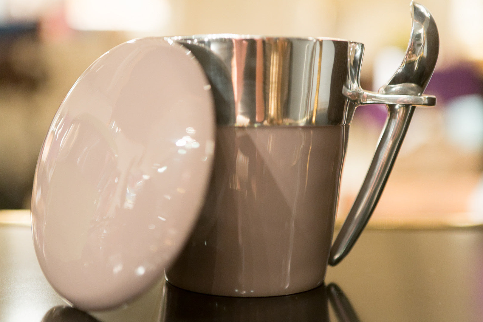 Pint Ice Cream Holder With Spoon, Amethyst Nima OberoiLunares Luxe