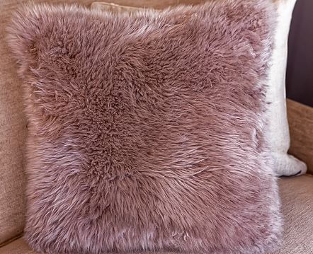 Long Wool Rose Quartz Pillow 20" x 20" - Auskin