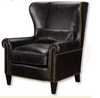 Saunders Leather Wing Chair - Luxe Home