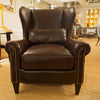Saunders Leather Wing Chair - Luxe Home