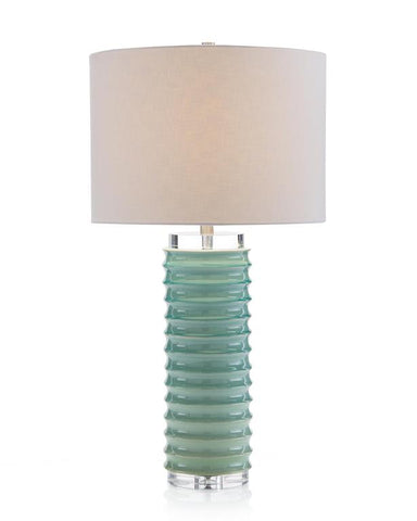 Scalloped Jade Table Lamp - John-Richard