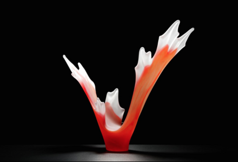 Splash Red Glass Sculpture - Teign Valley Glass