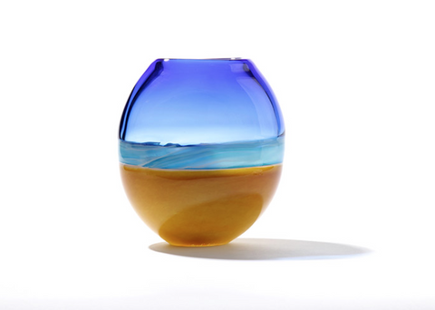 Cerlean Blue Beach Vase - Teign Valley Glass