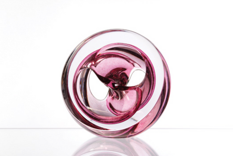 Twist Glass Sculpture, Red - Teign Valley Glass