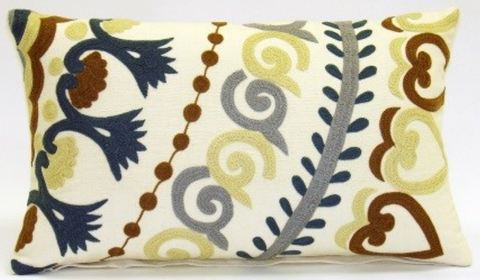 Whimsy Suzani Floral Pillow - Sabira Collection