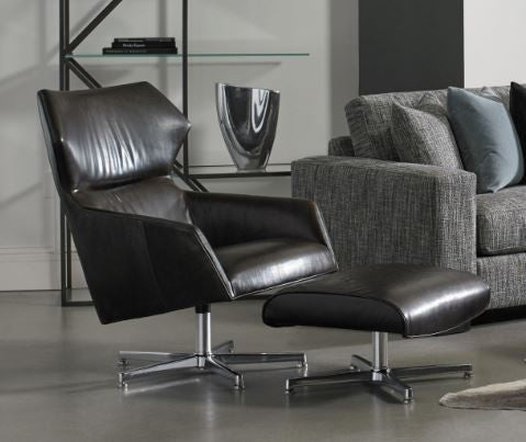 Sebastian Leather Swivel Chair - Precedent