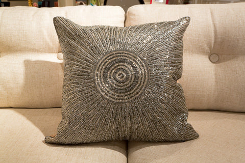 Sunburst Fully Embroidered Pillow - Sabira Collection