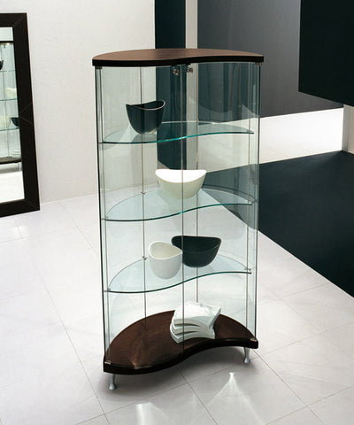 Oregina Glass Cabinet, Canaletto Walnut - Tonin Casa