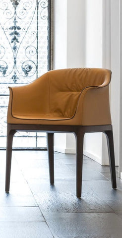Mivida Arm Chair in Leather, - Tonin Casa