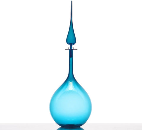Tear Drop Large Decanter, Steel Blue - Joe Cariati