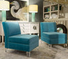 Rossella Armless Chair - James by Jimmy Delaurentis at Luxe Home PA in Mohair and Leather 