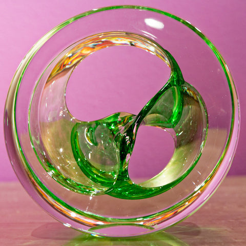 Twist Glass Sculpture, Green - Teign Valley Glass