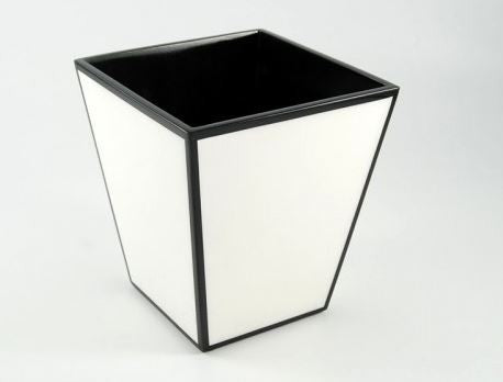 Waste Basket White with Black Trim - Pacific Connections