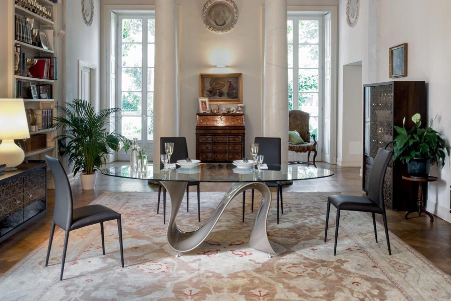 Black glass hotsell oval dining table