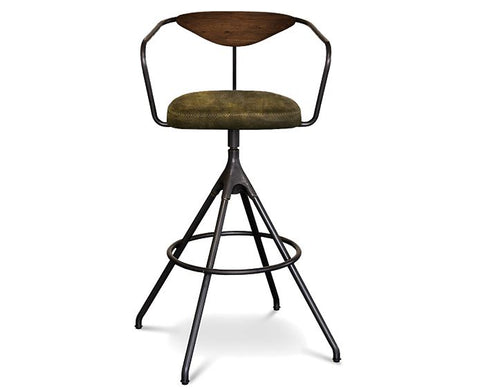 Akron Leather Bar Stool - District Eight