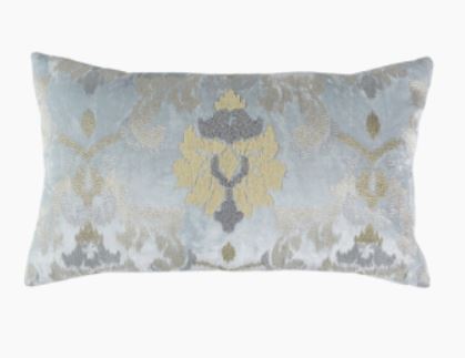 Spa Blue Velvet Pillow 14 x 24 - Callisto Home