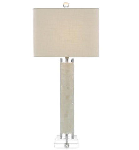 White Calcite and Quartz Table Lamp - John-Richard