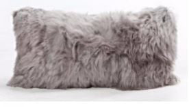 Cool Grey Alpaca Pillow 11" x 22" - Auskin