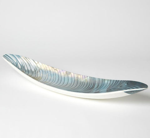 Ivory Turquoise Feather Swirl Murano Glass Collection - Global Views