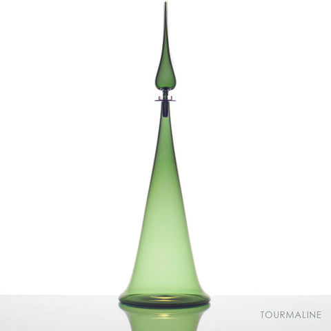 Fluted Cone Large Decanter, Tourmaline - Joe Cariati