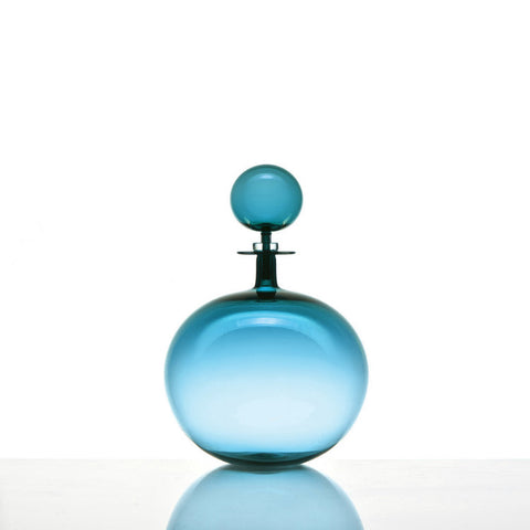 Low Round Large Decanter, Steel Blue - Joe Cariati