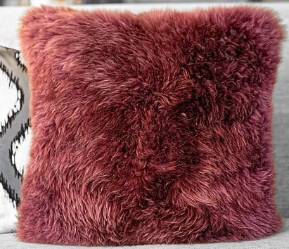 Long Wool Pillow, Plum 20