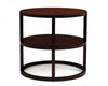 Rosenau Round Lamp Table With Shelf - Swirl Mahogany -Bolier & Co.