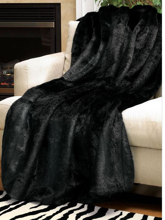 Signature Black Mink Throw - Fabulous Furs