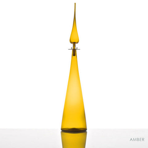 Straight Cone Petite Decanter, Amber - Joe Cariati