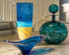 Cerlean Blue Beach Tall Vase - Teign Valley Glass
