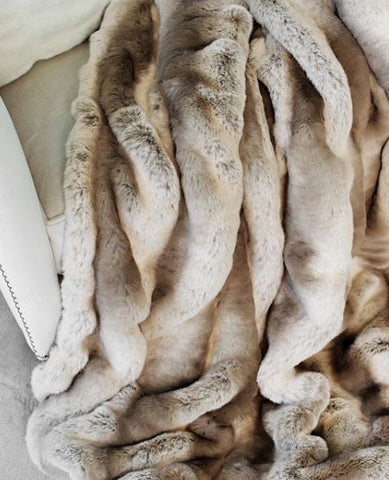 Truffle Chinchilla Couture Collection Fur Throws - Fabulous Furs