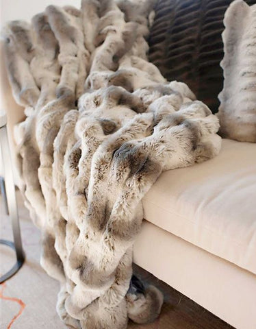 Truffle Chinchilla Couture Collection Fur Throws - Fabulous Furs